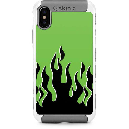 Green Flames iPhone Cases